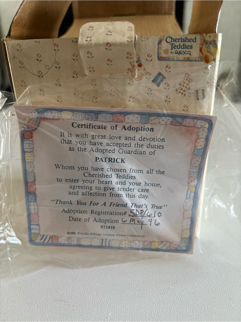 Cherished Teddies Patrick Thank you for A Friend That True Figurine 911410 - Picture 10 of 11